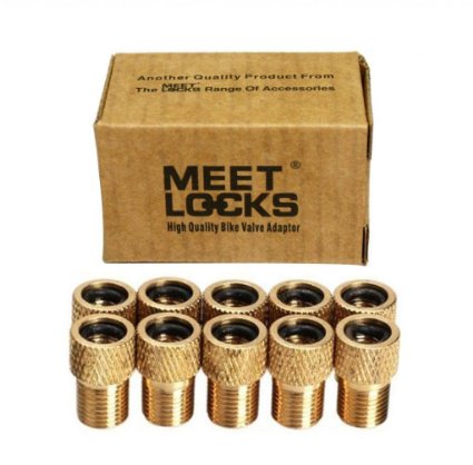 MEETLOCKS® New Bike Tube Adaptor, 5 Pcs Pack, Tube Pump Tools,Converter Presta to Schrader Solid Brass Material