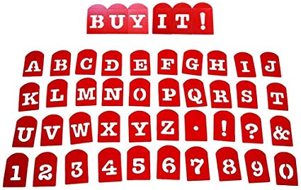 Perfect Brownie Pan Stencil Set of 40 Pieces Including Alphabets, Numbers & Signs. Plastic Letter Stencils, Christmas Gift for Kids, Plastic Stencil Set, The Perfect Kids Gift for any occasion.