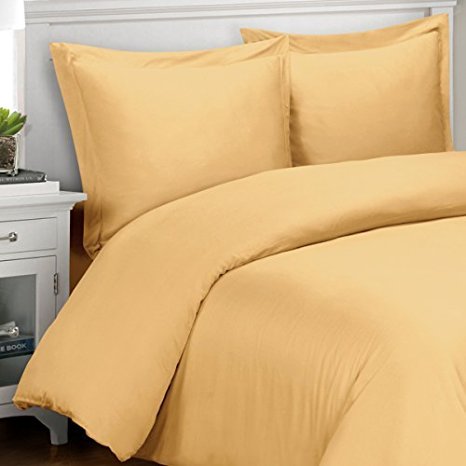 Rayon from BAMBOO Duvet cover Set - Full/ Queen Gold 100% Viscose from bamboo 3pc duvet Set