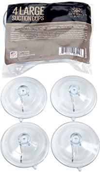 Holiday Joy - World's Strongest All Purpose 2-1/2 inch Suction Cups with Hooks - Made in USA (Large - 4 Pack)