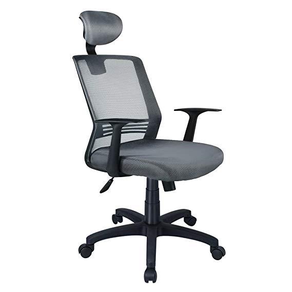 High Back Mesh Office Chair, Ergonomic Backrest Desk Chair with Adjustable Lumbar Support and Headrest, Swivel Computer Chair, EZCHEER Home Office Task Chair