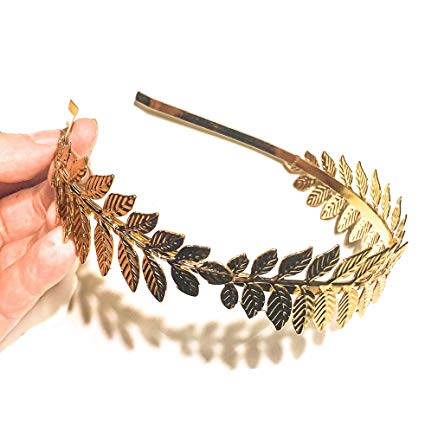 Roman Emperor Crown Laurel Wreath Gold Leaf Headband Toga Costume Accessory Caesar Circlet Wedding Headpiece