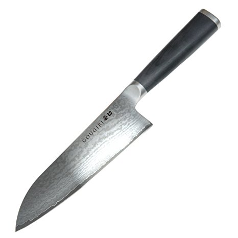 GOUGIRI Santoku Knife 7-Inch Japanese Stainless Steel with 33 Layers Damascus Blade