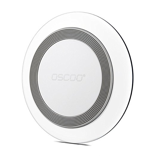 QI Wireless Charging for iPhone 8/8 Plus, iPhone X, Samsung Note 8/S8/S8 Plus, Nokia 8, Note 5, S6 Edge /S6/S6 Edge/S7 Edge,and All Qi-Enabled Devices by OSCOO (White)