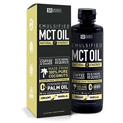 NEW!! Emulsified MCT OIL supporting energy and healthy metabolism | Mixes easly into any liquid - 100% Coconut sourced (Creamy Vanilla)