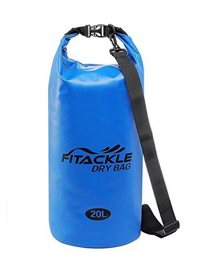 20L Waterproof Dry Bag, Fitackle Roll Top Compression Sack Keeps Gear Dry for Kayaking, Boating, Camping and Hiking