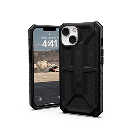 Urban Armor Gear UAG iPhone 14 Case, Monarch Rugged Lightweight Premium Protective Case/Cover Designed for iPhone 14 / iPhone 13 (6.1-Inch) (2022), Wireless Charging Compatible - Black