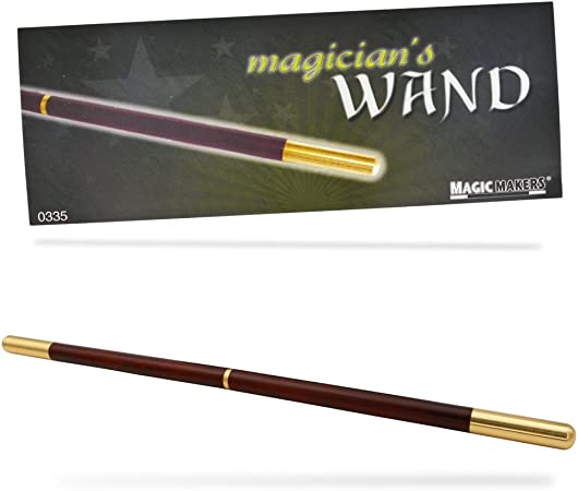 Magic Makers Pro Model Magician's Wand - 13.5 Inches Real Wood with Metal Tips