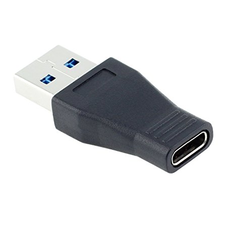 Joyshare USB 3.0 Male (USB-A) to USB 3.1 Type C (USB-C) Female Connector Converter Adapter for USB Type-C Devices - Black