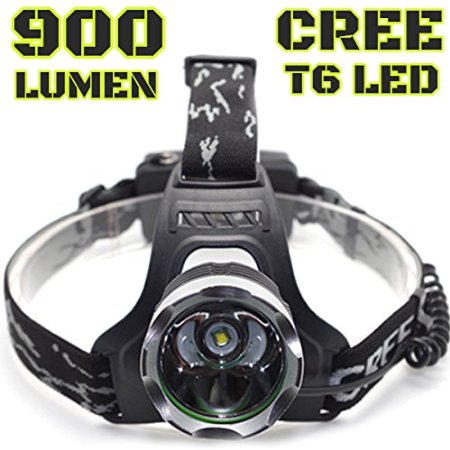 900 LUMEN Head Lamp | XM-L T6 CREE LED | 3 Modes | Water Proof | DOES NOT INCLUDE BATTERIES (BLK STANDARD)