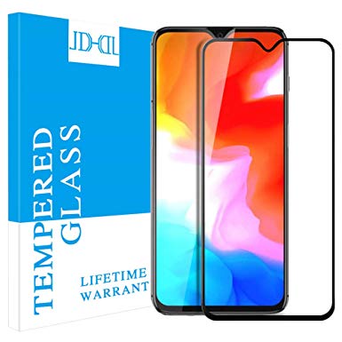 OnePlus 6T Screen Protector, JDHDL [Full Coverage Tempered Glass] 9H Hardness HD Clear [Scratch Resistant][Anti-Fingerprint] [No Bubble][Ultra Thin] Tempered Glass for Oneplus 6T (Black)