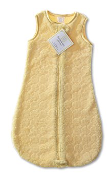 SwaddleDesigns Sleeping Sack with 2-Way Zipper, Cozy Micro Fleece Yellow Puff Circles, 6-12MO