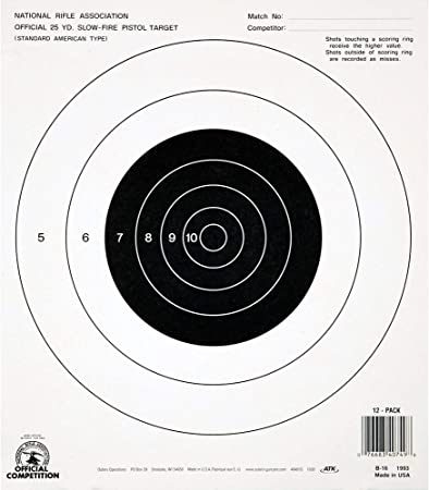 Champion Traps and Targets, B16 Pistol Slow Fire 25 Yard, (Per 100)