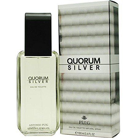 Antonio Puig Quorum Silver For Men. Eau De Toilette Spray 3.4 OZ