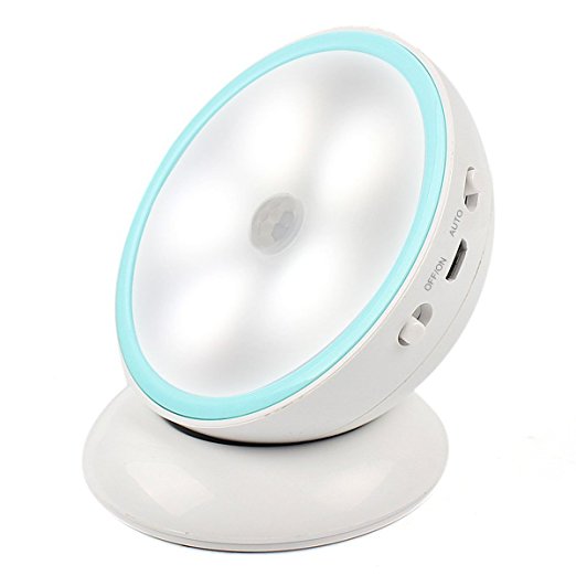 NPOLE Motion Sensor Light LED Night Light (USB Rechargeable/Battery Powered) with Detachable Magnetic Base 360 Degree Rotate Bright Adjust For Hallway, Bedroom, Closet, Bathroom, etc.