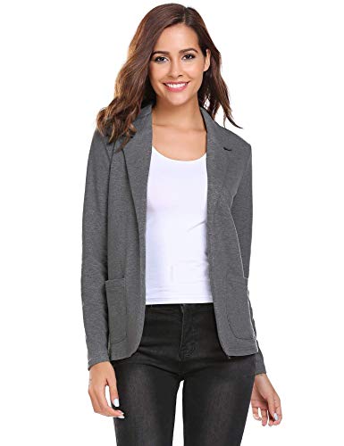 Zeagoo Womens Casual Work Office Blazer Open Front Long Sleeve Cardigan Jacket