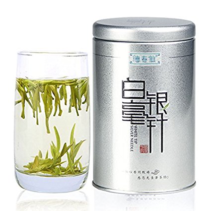Dechunxian ® China Top Ten Famous Teas- Silver Needle Tea - White Tea- 100% Natural Organic -High Grade - Loose Leaf (BaiHao YinZhen)