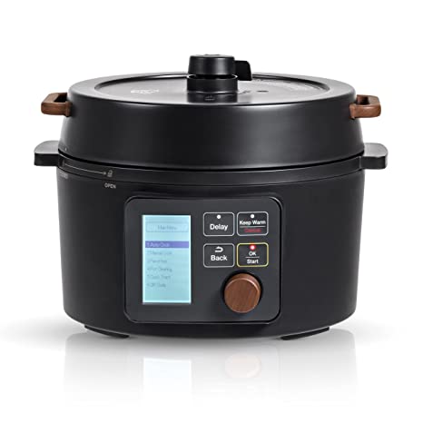 IRIS USA 3 Qt. 8-in-1 Multi-function Pressure Cooker with Waterless Cooking Function, Compact Pressure Cooker for 2-3 People with Pre-Programmed Recipes for Easy Healthy Cooking, Black