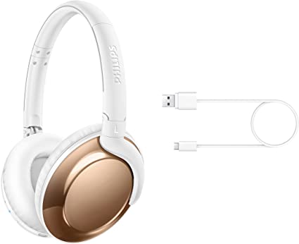 Philips Flite Everlite SHB4805RG Wireless Bluetooth Headphones with Mic, Remote Control, Foldable - Rose Gold