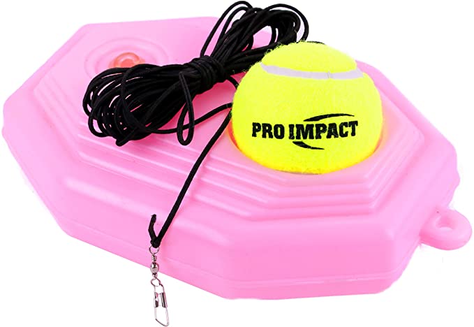 Pro Impact Tennis Trainer Rebounder Ball, Trainer Baseboard with Long Rope, Perfect Solo Tennis Trainers Round and Rectangular