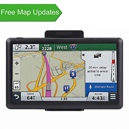 GPS for Car, Portable GPS Navigation System for Car 7 inch Touchscreen Built-in 8GB Real Voice Turn-to-Turn Alert, Sat Nav, Lifetime Free Maps