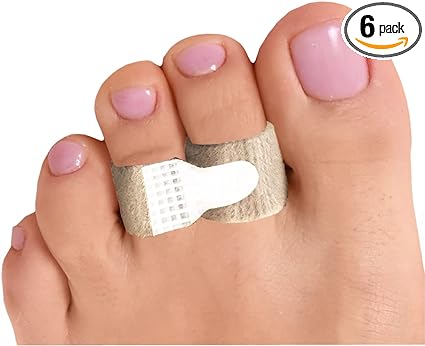 NatraCure Cushioned Toe Wraps - 6 PACK - (For Treating and Straightening Hammertoes, Overlapping Toes, Claw Toes and Broken Toes)