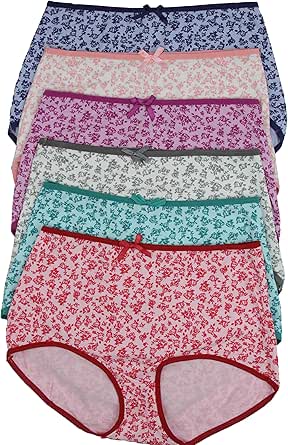 ToBeInStyle Women's 6 Pack High-Waisted Briefs in Multiple Styles