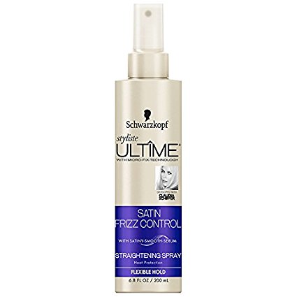 Schwarzkopf Styliste Ultime Satin Frizz Control Heat Protection Straightening Spray, 6.8 Ounce