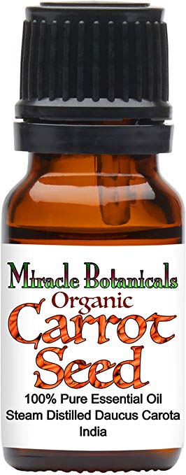 Miracle Botanicals Organic Carrot Seed Essential Oil - 100% Pure Daucus Carota - Therapeutic Grade - 10ml