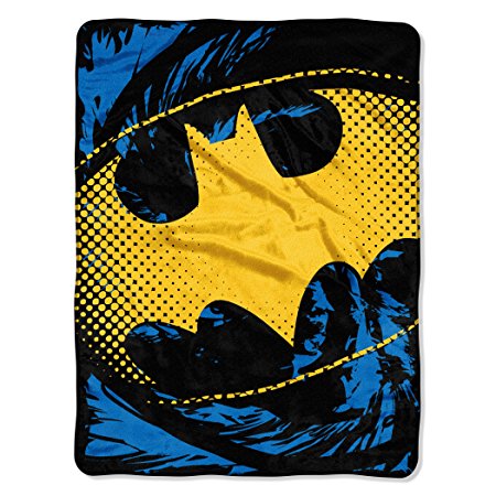 Warner Brothers' Batman, Ripped Shield Micro Raschel Throw by The Northwest Company, 46 by 60"