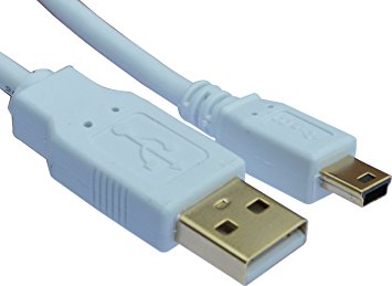 5 m 5 metre USB 2.0 Mini B to USB Type A Male Data Cable with Gold-Plated Connector 0.5 m