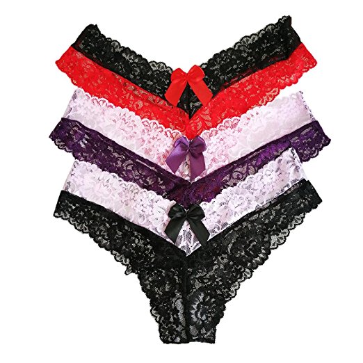SPFAS Lace Panties for Women Underwear Thong (3 Pack)
