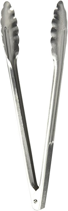 Winco UT-12 Coiled Spring Utility Tong Heavyweight Stainless Steel, 12-Inch
