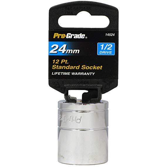 Pro-Grade 14524 1/2-Inch Drive with 12 Point 24mm Socket