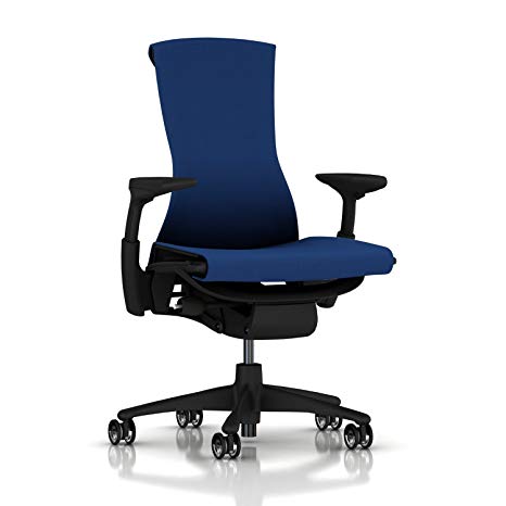 Herman Miller Embody Ergonomic Office Chair | Fully Adjustable Arms and Translucent Casters | Berry Blue Rhythm