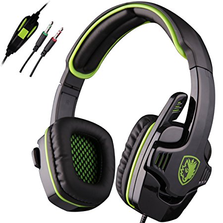 SADES SA708 3.5mm Stereo Gaming Headset Headset with Microphone (Green)