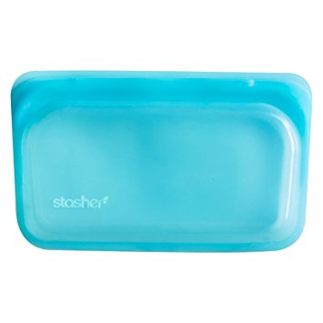 Stasher Reusable Silicone Food Bag, Snack Bag, Aqua
