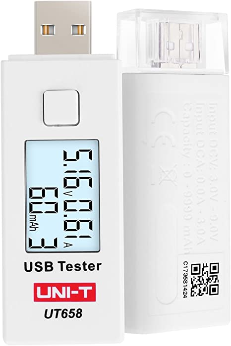 UNI-T UT658 USB Tester,DC 5.1A 30V Amp Usb Voltage Tester, Test Speed of Chargers, Cables, Capacity of Power Banks