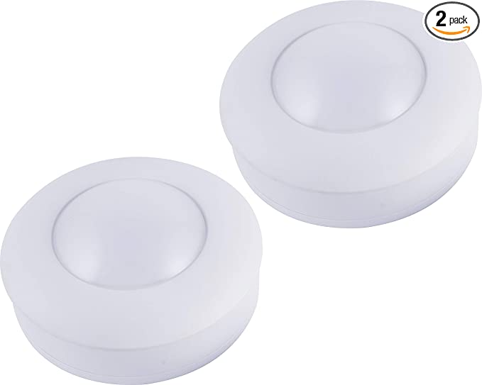 Energizer LED Color Changing Puck 2 Pack, Push On/Off, Battery Operated, Under Cabinet Lighting, Tabletop, Ideal for Bedroom, Bathroom, Entertainment Center, Closet, 38912