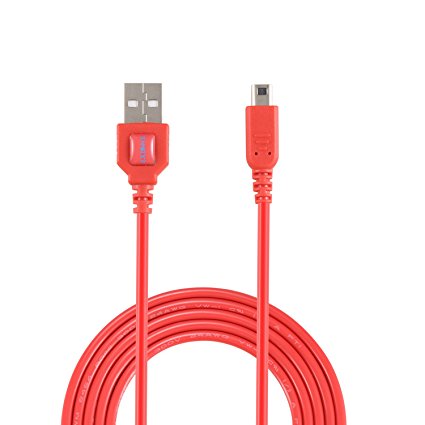 Exlene Nintendo 3DS USB Power Charge cable Play while charging For Nintendo 3DS, 3DS XL, 2DS, DSi, DSi XL (3m/10ft, red)