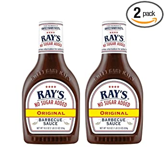 Sweet Baby Ray’s No Sugar Added Original Barbecue Sauce 18.5oz Pack of 2