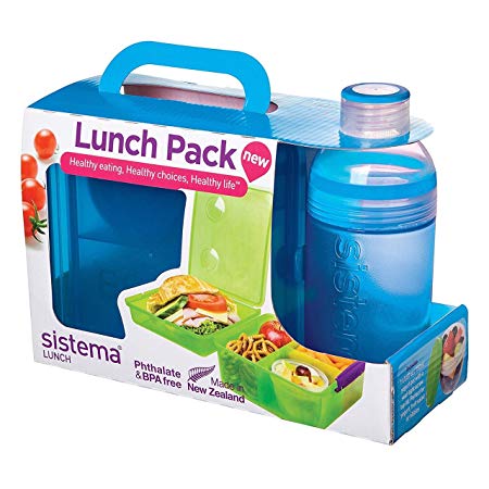 Sistema Lunch Collection Lunch Box and Bottle Pack, Color Received May Vary