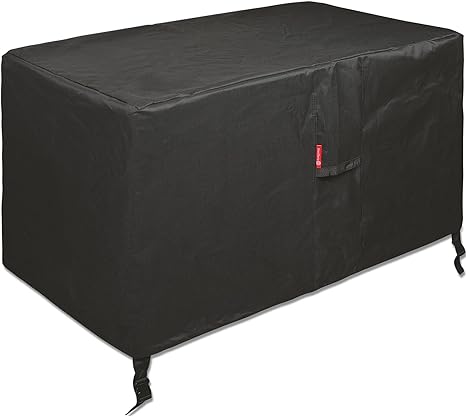 Rectangular Fire Pit Cover/Table Cover-Fits 40-44 inch-Outdoor Waterproof Anti-UV 600D Heavy Duty for Patio Furniture Gas Fire Pit,Patio Deck Box Protector/Storage Cover(44"x24"x25",Black)