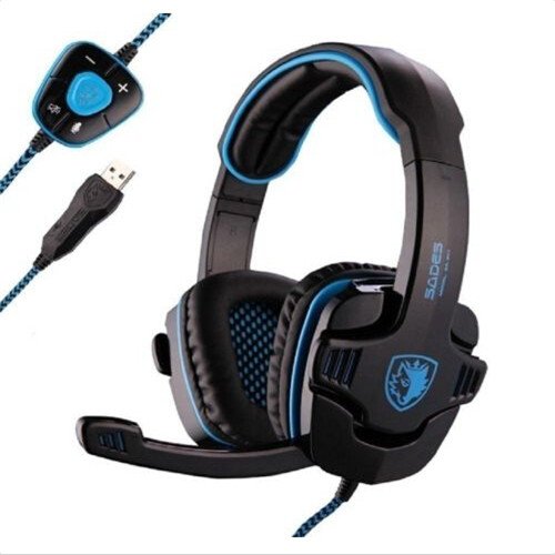 Sades Stereo 7.1 Surround Pro USB Gaming Headset with Mic Headband Headphone (Black)