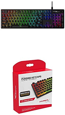 HyperX Alloy Origins - Aqua Switch   HyperX Pudding Keycaps - Black