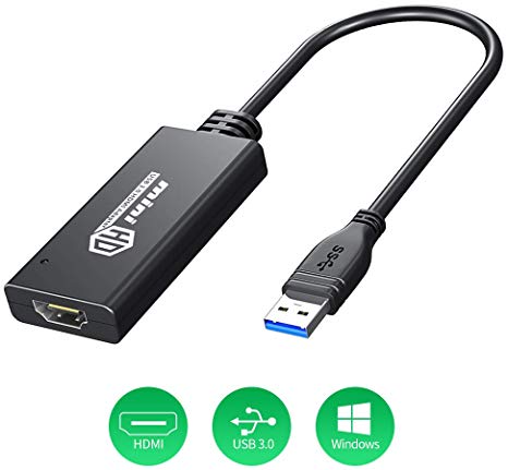 USB to HDMI 1080P, Video Audio Converter, USB 3.0 to HDMI Adapter for Windows 7/8/10/XP Computer Only (NO MAC/Linux/Vista/Chrome/Firestick)