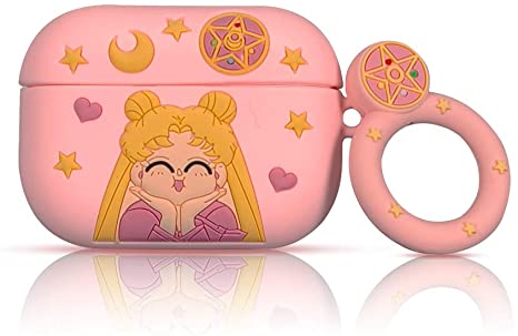 Airpods Pro Case,3D Cute Cartoon Sailor Moon Airpods Pro Cover Soft Silicone Rechargeable Headphone Cases,AirPods Pro Case Protective Silicone Cover for AirPods Pro Charging Case (Sailor Moon)