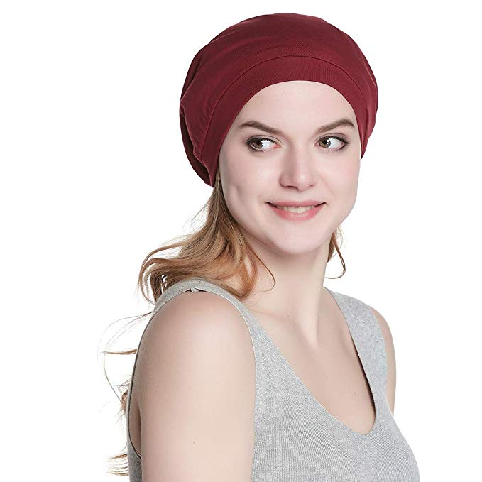 Alnorm Cozy Satin Lined Slouchy Beanie Cap with Soft Elastic Band for Men & Women