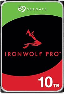 SeagateIronWolf Pro, NAS, 3.5" HDD, 10TB, SATA 6Gb/s, 7200RPM, 256MB Cache, 5 Years or 2M Hours MTBF Warranty