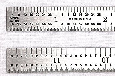 PEC Tools USA 12" Flexible Stainless 5R Machinist Engineer Ruler / Rule 1/64, 1/32, 1/10, 1/100